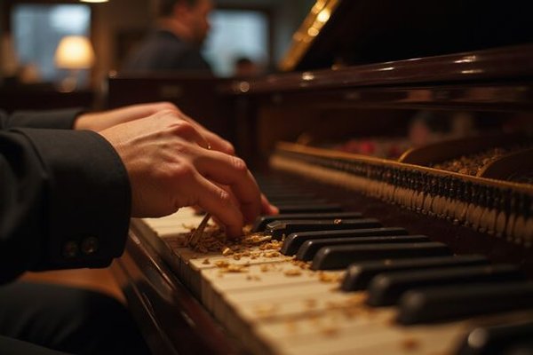Piano technician at work