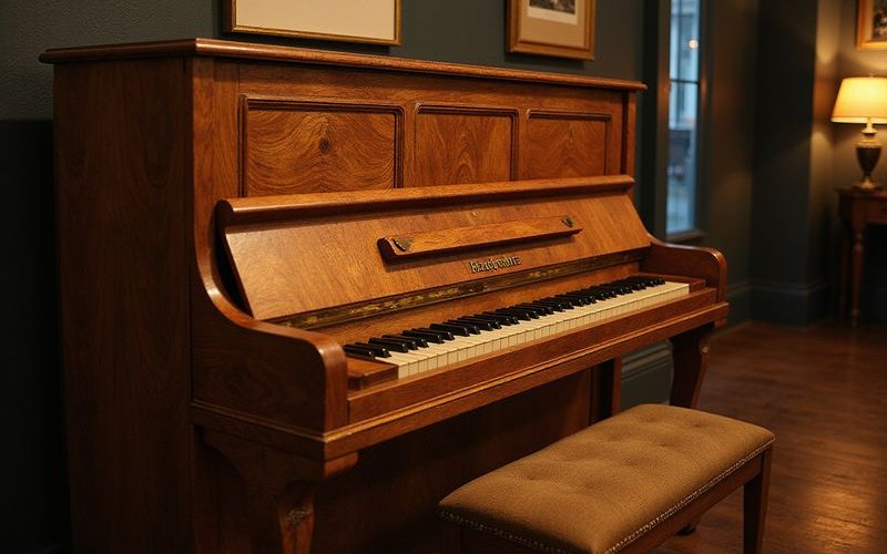 Restored vintage piano with beautiful patina