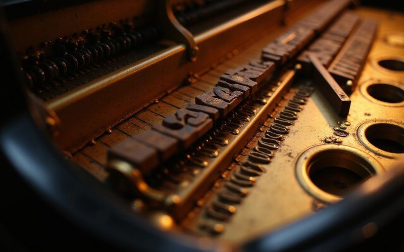 Piano action mechanism detail