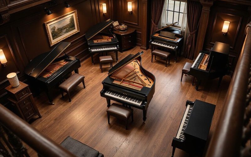 Space requirements for different piano types