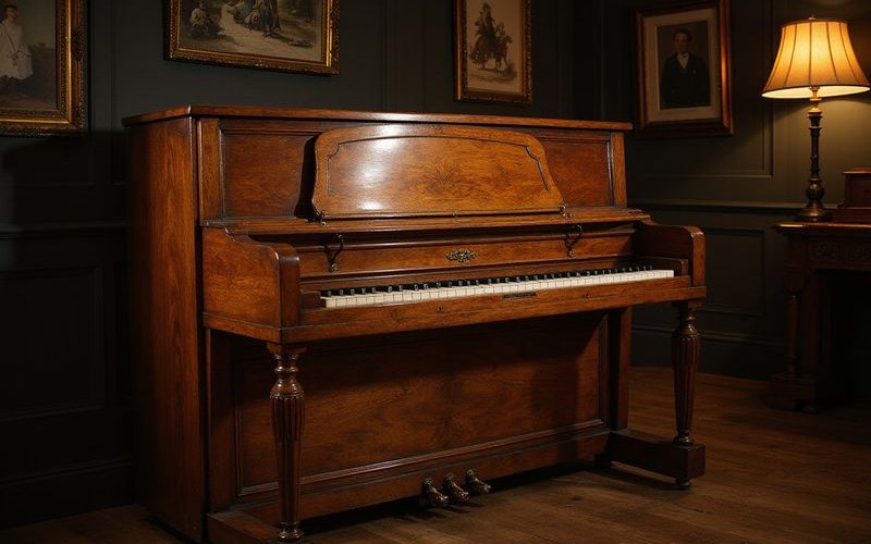 Beautifully restored Kemble piano with polished walnut cabinet